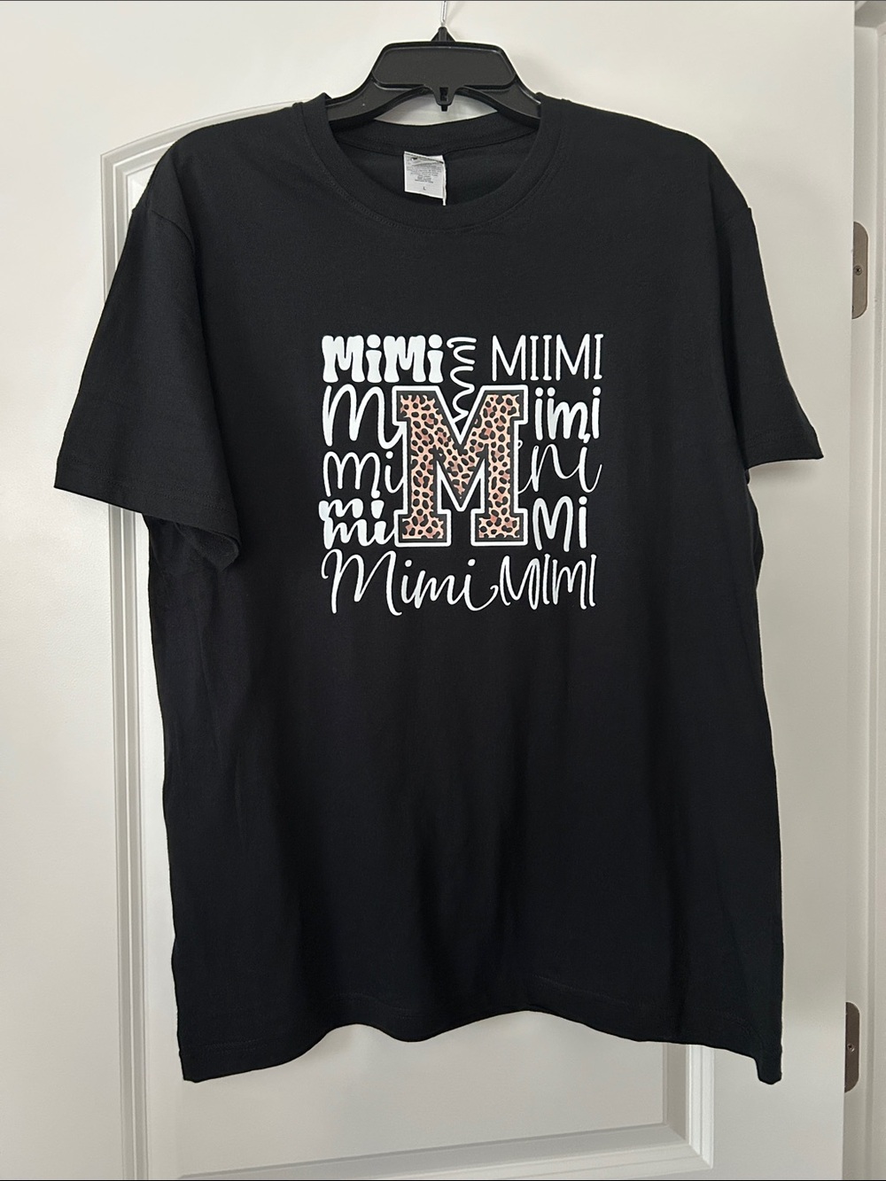 Caribbean Black Short Sleeve Tee with Leopard 'M' Graphic